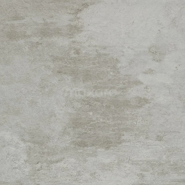 Grey ceramic floor tile with concrete look, ideal for a modern bathroom; durable and easy to clean.