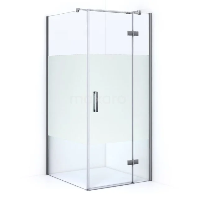 Glas Duschkabine mit Eckeinstieg, Klarglas, chromen Profile und moderner Verarbeitung, perfekt für jedes Badezimmer.