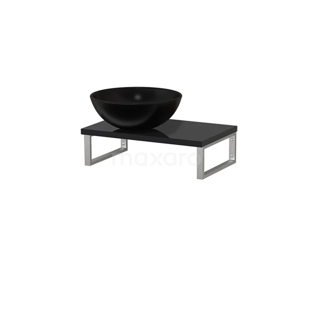 Modulo Pico Wastafelblad met waskom | 41 cm Hoogglans zwart Mat zwart Keramiek TMK01-00152