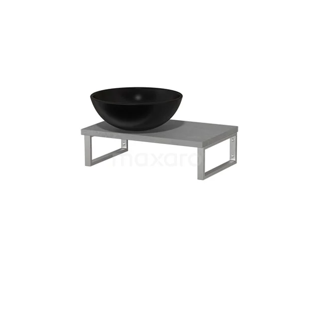 Modulo Pico Basin worktop with basin worktop | 41 cm Light grey concrete Matte black Ceramic TMK01-00158