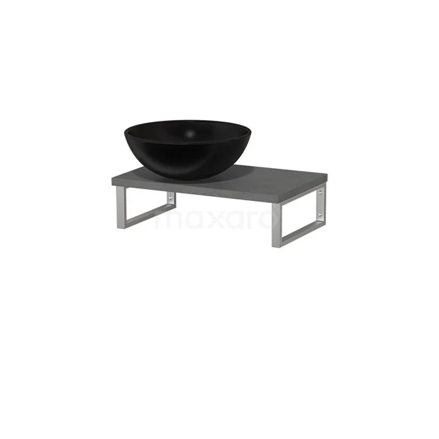 Modulo Pico Basin worktop with basin | 41 cm Dark grey concrete Matte black Ceramic TMK01-00159