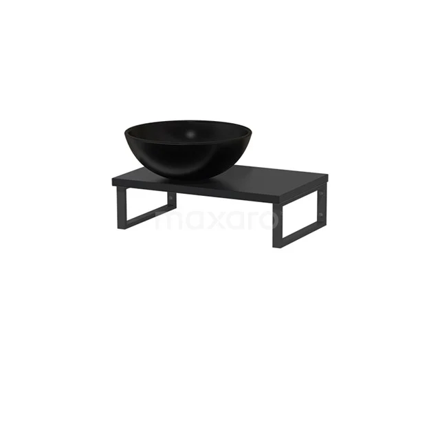 Modulo Pico Basin worktop with countertop wash basin | 41 cm Matte black Matte black Ceramic TMK01-00165