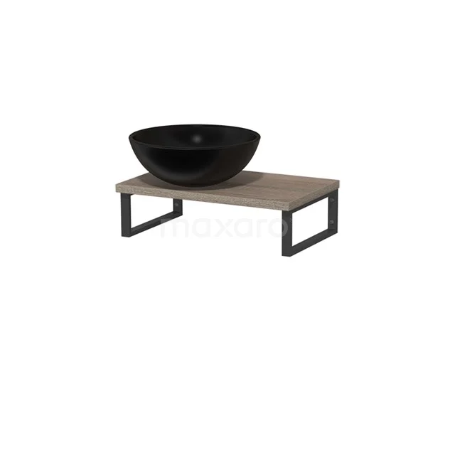 Modulo Pico Basin worktop with countertop wash basin worktop | 41 cm Matte black Oak Ceramic TMK01-00178