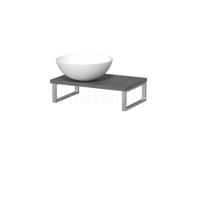 Modulo Pico Basin worktop with countertop wash basin | 41 cm Dark grey concrete Matte white Ceramic TMK01-00187