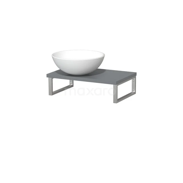 Modulo Pico Basin worktop with countertop wash basin | 41 cm Mid grey Matte white Ceramic TMK01-00188