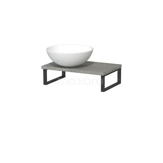 Modulo Pico Basin worktop with countertop wash basin | 41 cm Grey oak Matte white Ceramic TMK01-00199
