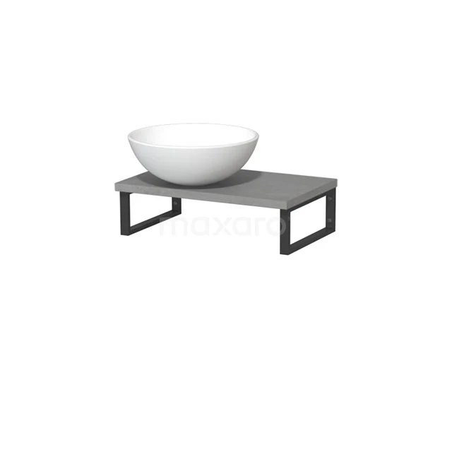 Modulo Pico Basin worktop with basin | 41 cm Light grey concrete Matte white Ceramic TMK01-00200