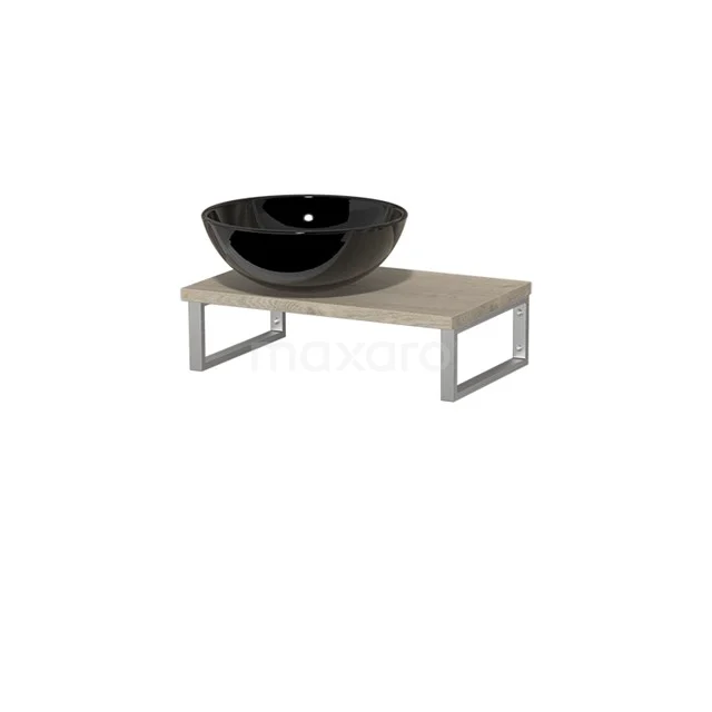 Modulo Pico Basin worktop with basin worktop | 41 cm Light grey oak High-gloss black Ceramic TMK01-00209
