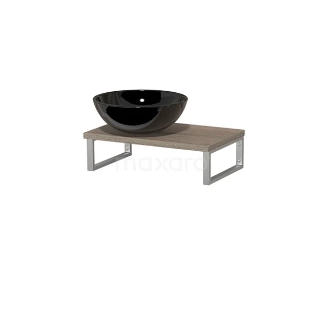 Toiletmeubel met Waskom Keramiek Modulo Eiken 41 cm Wandbeugels RVS TMK01-00220