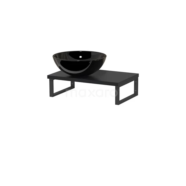Modulo Pico Basin worktop with countertop wash basin | 41 cm Matte black High-gloss black Ceramic TMK01-00221
