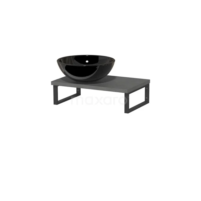 Modulo Pico Basin worktop with basin worktop | 41 cm Dark grey concrete High-gloss black Ceramic TMK01-00229