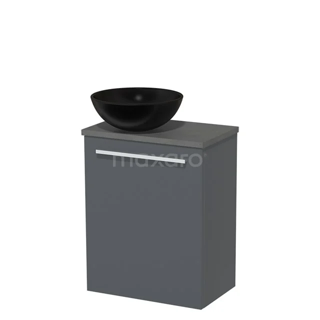 Toilet unit with wash basin | 41 cm Dark grey Flat front Matte black Ceramic countertop wash basin Dark grey concrete worktop TMK10-03209