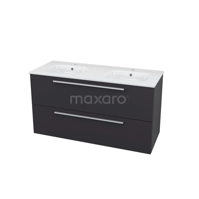 Black bathroom unit with vanity units with basin, sleek design and spacious storage drawers, ideal for a modern bathroom.