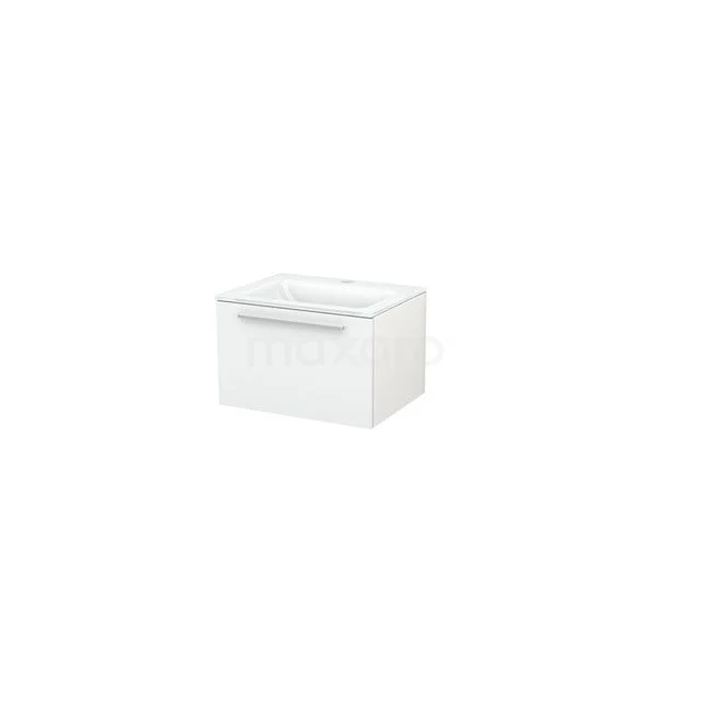 White hanging basin base cabinet with drawers, modern design, perfect for bathroom storage, made of durable materials.