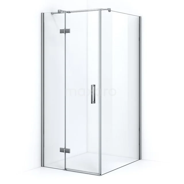 Pearl Duschkabine | 110x80 cm Chrom Drehtür Rechteck CPB1153310C Moderne Glaskabine mit Eckdesign, transparent, Edelstahl-Details und minimalistischer Stil für Badezimmergestaltung.