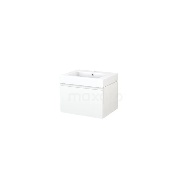 White bathroom unit with integrated vanity unit with basin, minimalist design, made of high-quality MDF material.