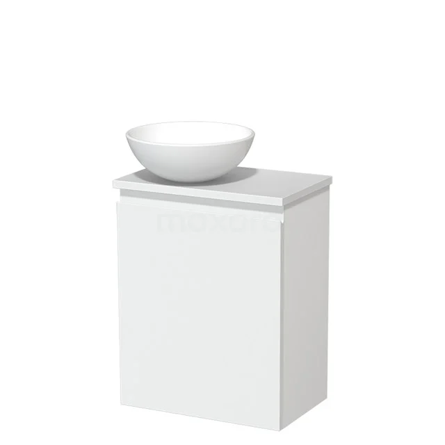 Toilet unit with wash basin | 41 cm Matte white Handleless front Matte white Ceramic countertop wash basin Matte white worktop TMK10-06970
