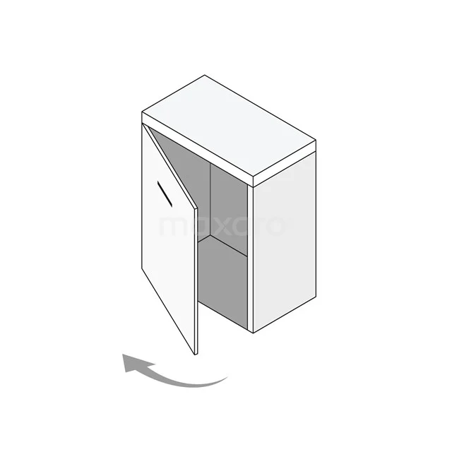 Toiletmeubel met waskom TMK10-16663 Wit badkamerkastje met opbergdeur, strak rechthoekig ontwerp, ideaal voor compacte badkamers.