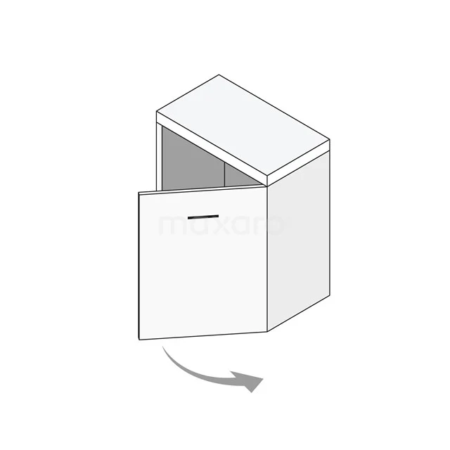 Toiletmeubel met waskom TMK10-16674 Wit hoek badkamerkastje met soft-close deur, ideaal voor compacte badkamers, gemaakt van duurzaam materiaal.