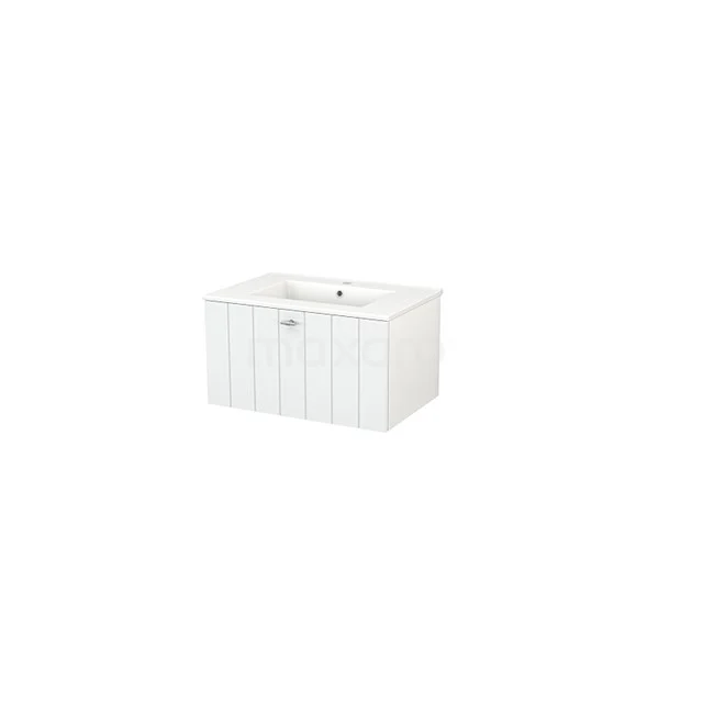 Modulo+ Vanity units with basin | 70 cm High-gloss white Slat front Ceramic 1 drawer BMP001211 Freestanding white bath with panel design, acrylic material, perfect for luxury bathroom layout and relaxation.