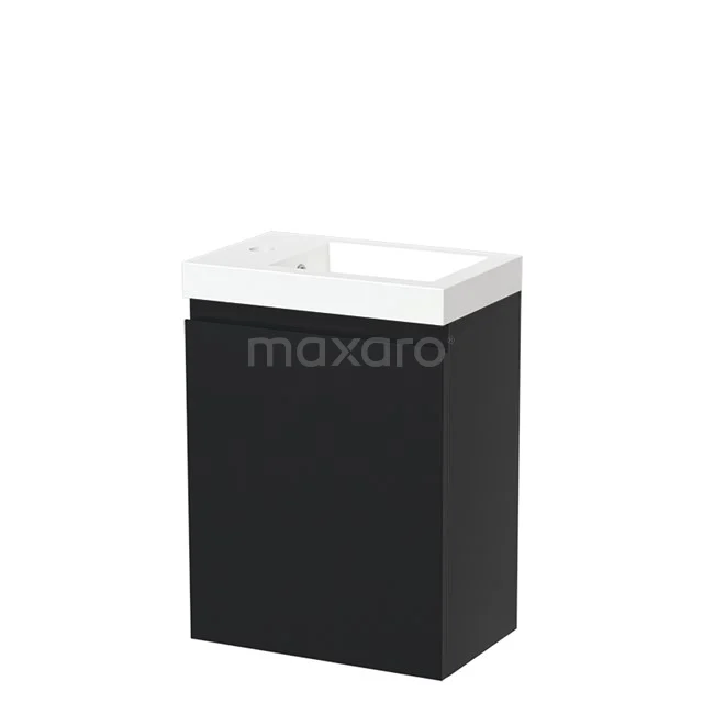 Modulo Pico Toilet unit with basin | 40 cm Matte black Handleless front Mineral marble TMW10-00270