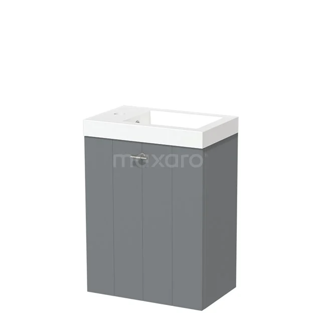 Modulo Pico Toiletmeubel met wastafel | 40 cm Middengrijs Lamel front Mineraalmarmer TMW10-00272