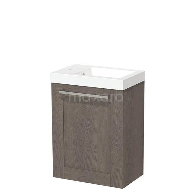 Toiletmeubel met Wastafel Mineraalmarmer Glanzend Modulo Donkerbruin Eiken 40 cm TMW10-00286