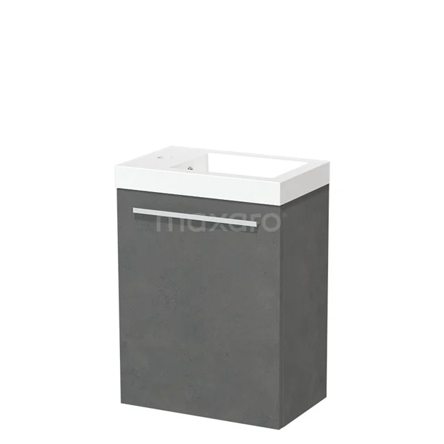 Modulo Pico Toiletmeubel met wastafel | 40 cm Donkergrijs beton Vlak front Mineraalmarmer TMW10-00290