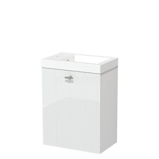Modulo Pico Toilet unit with basin | 40 cm High-gloss white Lamel front Mineral marble TMW10-00292
