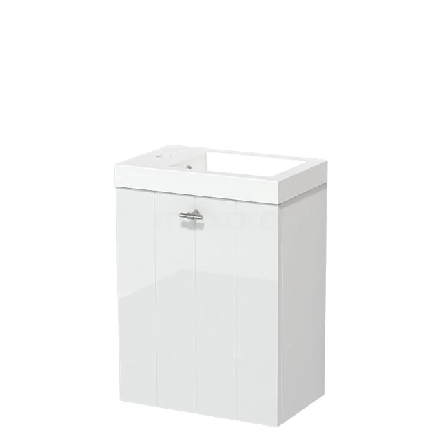 Toiletmeubel met Wastafel Mineraalmarmer Glanzend Modulo Hoogglans Wit 40 cm TMW10-00292