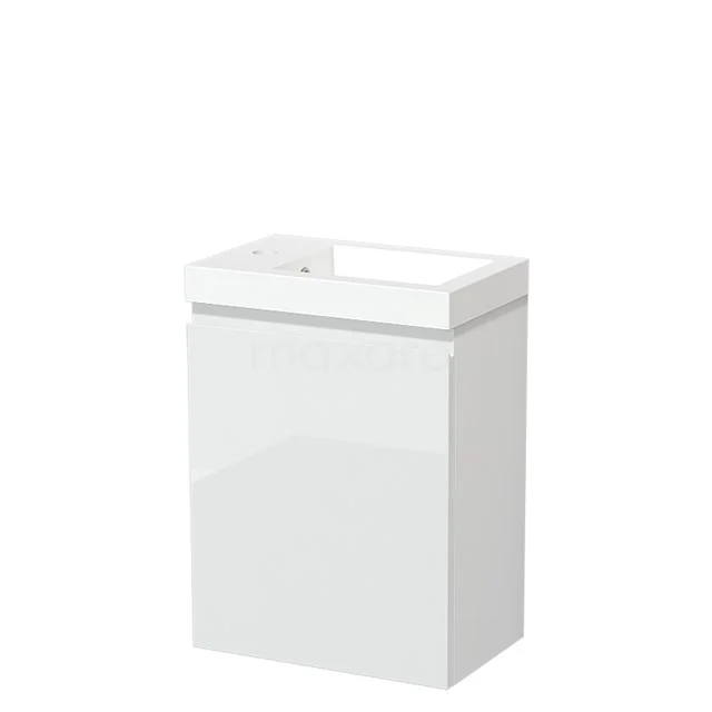 Modulo Pico Toilet unit with basin | 40 cm High-gloss white Handleless front Mineral marble TMW10-00293