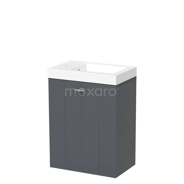 Modulo Pico Toiletmeubel met wastafel | 40 cm Donkergrijs Lamel front Mineraalmarmer TMW10-00300