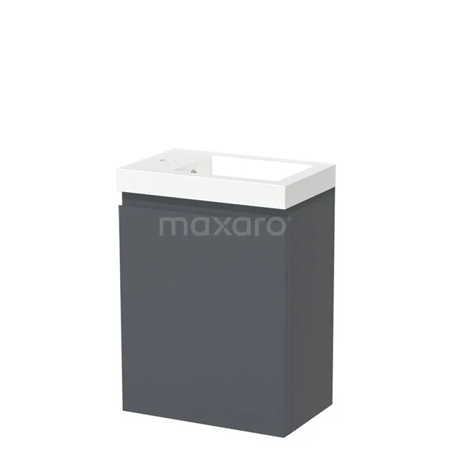 Modulo Pico Toiletmeubel met wastafel | 40 cm Donkergrijs Greeploos front Mineraalmarmer TMW10-00301