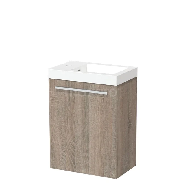 Toiletmeubel met Wastafel Mineraalmarmer Glanzend Modulo Eiken 40 cm TMW10-00303