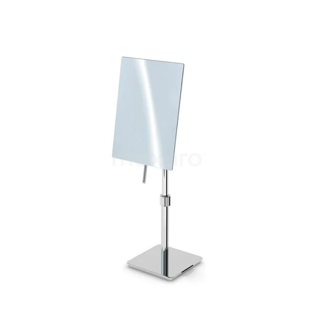 Rectangular shaving mirror with silver base, rotatable design made of stainless steel, ideal for bathroom use.