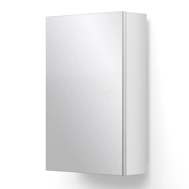 Weißer Badschrank mit Spiegeltür, schlankes Design, ideal zum Verstauen in modernen Bädern.