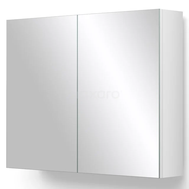 Spiegelschrank Lato 80x62cm Hochglanz Weiß 2 Türen K01-0800-40400 Weißer Spiegelschrank für das Badezimmer mit Doppeltüren, klarer Formgebung und glänzender Oberfläche.