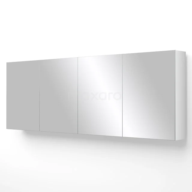 Spiegelschrank Lato 180x62cm Hochglanz Weiß 4 Türen K01-1800-40400 Weißer Spiegelschrank aus hochwertigem Kunststoff mit drei Türen, idealer Stauraum für das moderne Badezimmer.