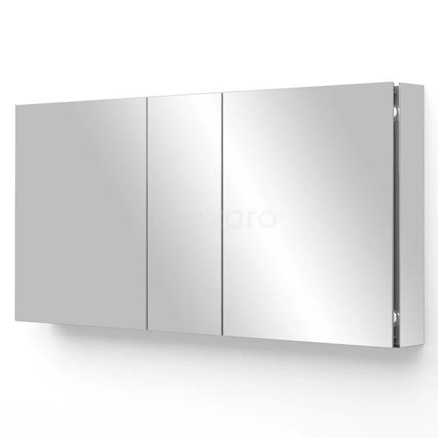 Spiegelschrank mit drei Türen, silberfarben, modernes Design, ideal für zusätzlichen Stauraum im Badezimmer.