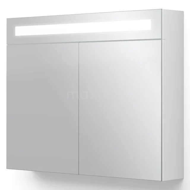 Spiegelschrank mit Beleuchtung Filo 80x62,5cm Hochglanz Weiß K31-0800-40410 Weißer Badschrank mit Spiegeltüren, integrierter LED-Beleuchtung und schlankem Design, ideal für moderne Badezimmer.