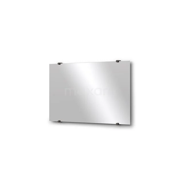 Bathroom mirror Solo 70x40cm Mirror holders Round Black chrome M01-040720BC