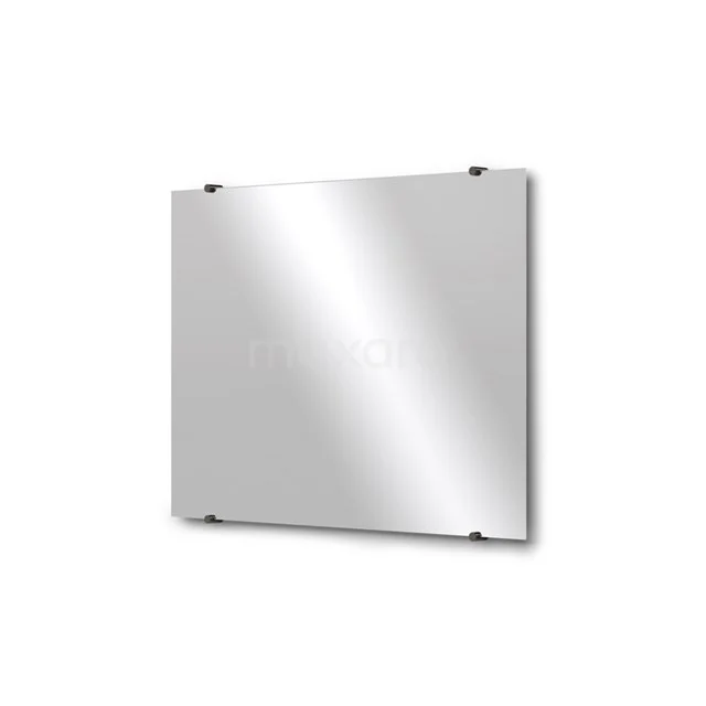 Bathroom mirror Solo 80x60cm Mirror holders Round Black chrome M01-080620BC