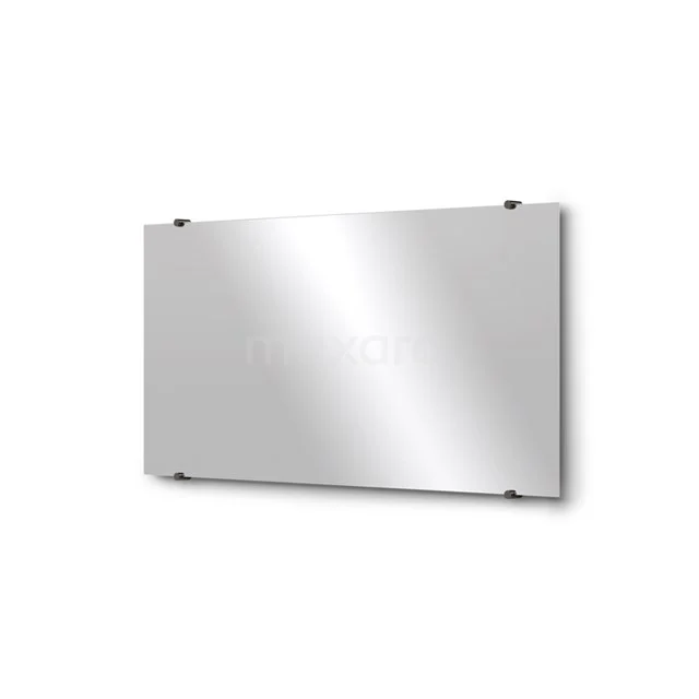 Rechteckiger Wandspiegel mit silberfarbigem Rand, geeignet für moderne Bäder, hergestellt aus hochwertigem Glas.