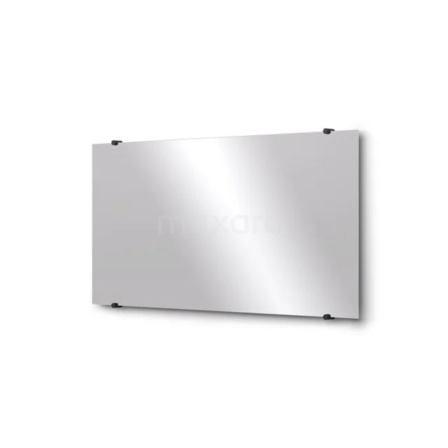 Rechteckiger Wandspiegel mit Chrombefestigungen, elegantes Design für moderne Badezimmer, hergestellt aus hochwertigem Glas.