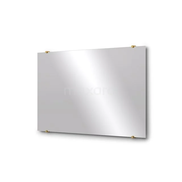 Rechteckiger Badezimmerspiegel, silberfarben, modernes Design mit Metallaufhängung, geeignet für Wandmontage.