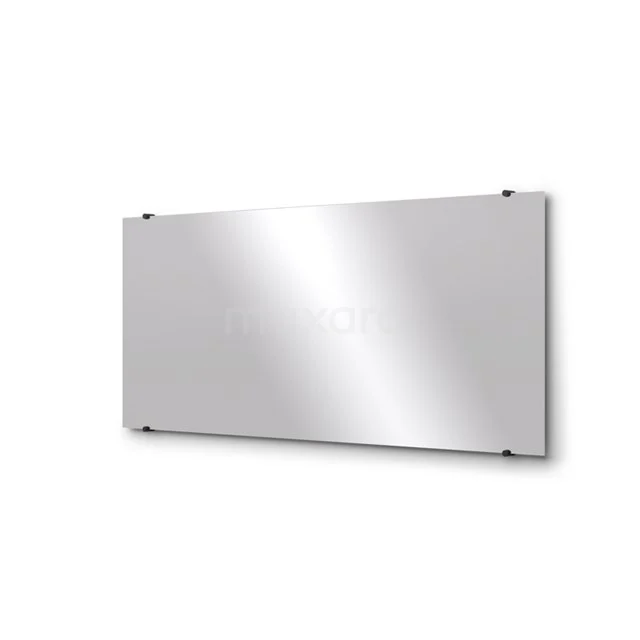 Rechteckiger Spiegel mit Aluminium-Befestigungen, modernes Design, ideal für die Badezimmerwand.