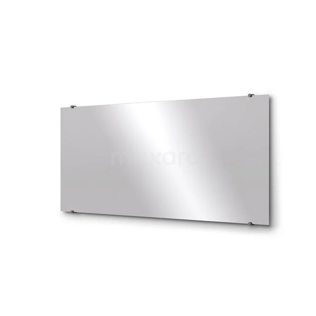 Rechteckiger Badezimmerwandspiegel, Klarglas mit Chrombefestigungen, modernes Design für ein stilvolles Badezimmer.