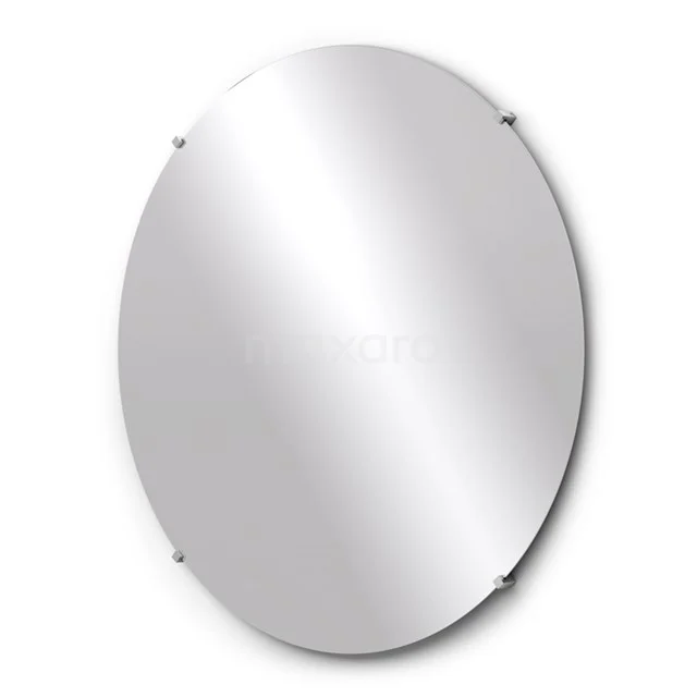 Bathroom mirror Solo 100cm Round Mirror holders Square M25-1010 Oval frameless bathroom mirror with glossy glass and subtle metal fittings for a modern look.
