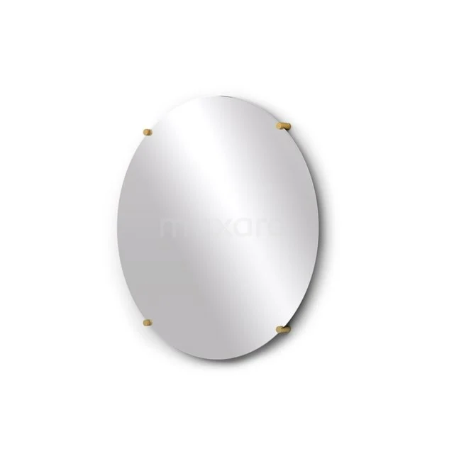 Badezimmerspiegel Solo 60cm Rund Spiegelhalter Rund Gold M25-0620GG ovaler Spiegel mit Goldbefestigungen, ideal für moderne Badezimmerdekoration.