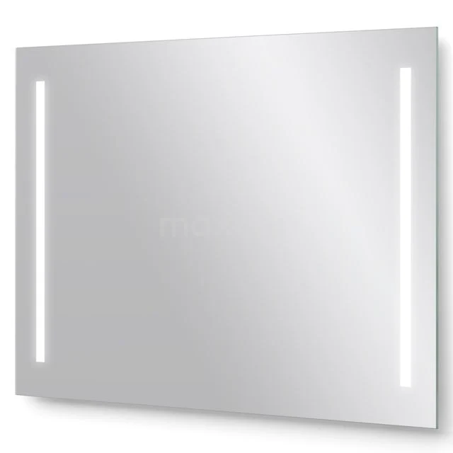 Rechteckiger Badezimmer Spiegel mit integrierter LED-Beleuchtung an beiden Seiten, modernes Design, geeignet für Wandmontage.